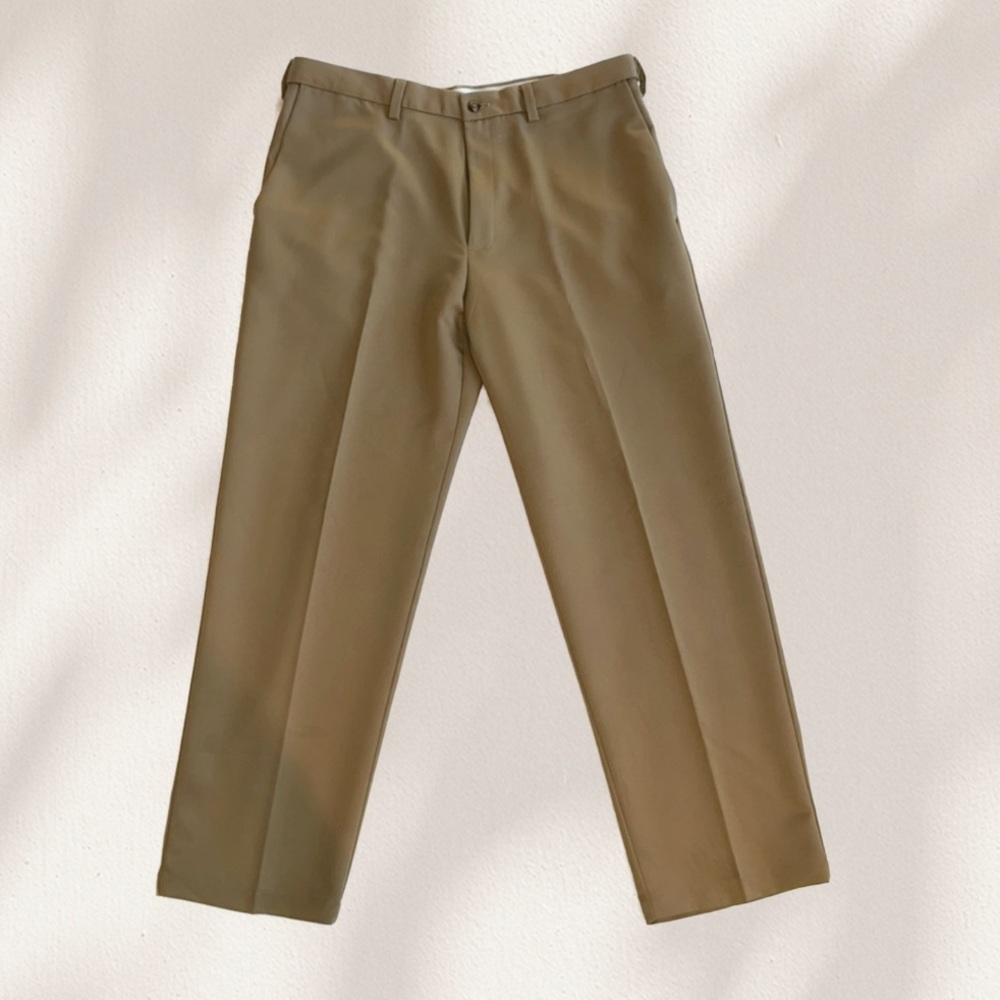 [Haggar] - Men’s Cool 18 Flat Front Pant -  Kahki